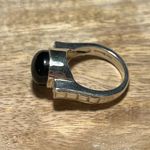 Judith Ripka  Black Onxy Cabochon Sterling Silver 925 & CZ Ring RARE - Size 9 Photo 8