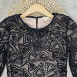 Tea & Cup NWT  Los Angeles Bodycon Sequined Cocktail Dress Longsleeve in Black M Photo 2