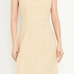 Old Navy  yellow gingham plaid linen square neck mini dress large Photo 0