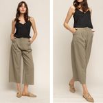 Grade & Gather Pleated Front Twill High Rise Wide Leg Pant Natural Size L Photo 1