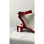 Nine West Women’s Red Satin Block Heel Shoes 8.5 Photo 5