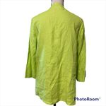 kim rogers  large women’s ondina lime green 100% linen button down 3/4 sleeve Photo 9