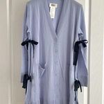NWOT $650 Maison Margiela Women's Side Bow Wool Blend Cardigan Sweater Sz L MM6 Blue Size L Photo 1