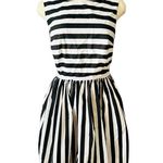 Modcloth  "Miss Mix it" Cute Floral Stripped Dress Black and White Size Medium Photo 1