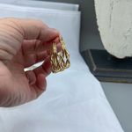 Do Everything In Love NWT  14KGP Big knotted  hoop earrings. Photo 5