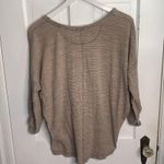 We The Free  People Beach Haven Striped Henley Top Beige Buttons W-296 Sz XS Photo 6