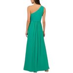 Adrianna Papell Botanical Green One Shoulder Chiffon Skirt Dress size 6 Slit NWT Photo 1