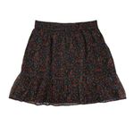 Loft  Skirt Medium Brown Floral Pull On Elastic‎ Waist Boho Feminine Casual Photo 1