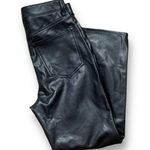 Abercrombie & Fitch  Black Vegan Leather Ultra High Rise Ankle Straight Pants 28 Photo 0