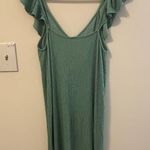 ZARA  Midi Dress Vibrant Green With Ruffles Photo 4