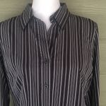 MICHAEL Michael Kors Striped Button Down Shirt Black Size 12 Photo 2
