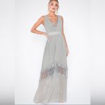 Little Mistress  Pleated Lace Maxi Evening Dress in Sage colour Maternity dress 8 Photo 4