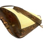 Snakeskin Mini Bucket Bag w/drawstring top! Brown Photo 2