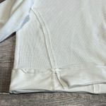 Boutique Waffle Knit White Pullover Top Womens S Exposed Seam Cotton Blend Crop Shirt Photo 3
