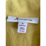 Women's J.M. Collection 100% Linen Blazer‎ Size 12 Yellow Spring Yellow 0067 Photo 5