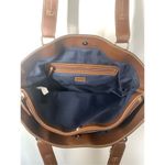 CHAPS  Women's Faux Straw Leather Trim Shoulder Bag Purse Brown OS NWOT Photo 6