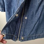 Live a Little  S Chambray Snap Zip Front  Shacket Top Work Shirt Photo 2