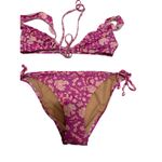 J.crew Natural Ruffle Wrap Bikini In Sz Blockprints Floral S/L Pink Photo 6