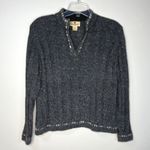 Woolrich  Sweater Womens Large Gray White 1/4 Zip Gorpcore Cabincore Heritage‎ Photo 2
