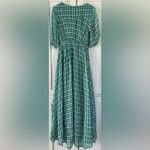 Ghost London Valentina Gingham Georgette Maxi Dress size medium Green Photo 3