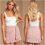 Lulus LULU’S Ayla Blush Pink Tie Front Mini Skirt Photo 1