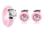 Boutique 1 Carat Pink Ceramic Solitaire Simulated Diamond Ring,‎ Size 8 Photo 6