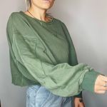 Peach Love California NEW Olive Green Cropped Sweatshirt Photo 9