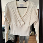 Pink Rose Deep V Neck Sweater Photo 0