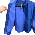 LL Bean Rain Jacket Women Small Blue Mock Neck Full Zip Fleece Lined Long Sleeve Photo 4