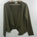 NYDJ  Open Front Sweatshirt Jacket Olive Green Small Photo 0