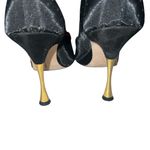 Manolo Blahnik Sohemias 105 Polka Dot Mesh Pumps Black With Flower Appliqué Photo 6