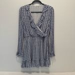 Tularosa  Charleston Ruffled Long Sleeve Mini Dress In Blue Medallion S Photo 1