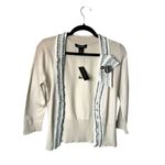 White House | Black Market cardigan NWT Sz XS - creme tan and black career sweater Photo 2