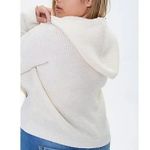 Forever 21 + Plus Size Solid Cream Ivory Sweater Material Knit Hoodie Sweatshirt Photo 2
