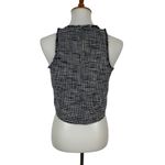 ZARA  XS Blue Tweed Sleeveless Top Cropped Career Officewear Y2K Photo 3