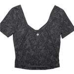 Lululemon  Align T-Shirt Hideaway Camo Deep Coal Cropped Short Sleeve Size 4 Photo 6