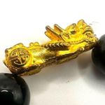 Gold tone dragon Feng shui lucky bracelet Black Photo 1