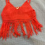 POL Orange Red Embellished Crop Camisole Photo 0
