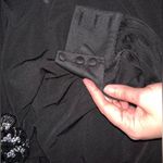 Eliza J  long sleeve sheer crystal sequin embellished black dress evening formal Photo 8