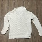 Talbots White Open Knit Johnny Collar Sweater Pullover Sailorcore Coastal Photo 3