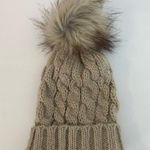 Shiraleah  Chicago Tan Knit Beanie With Fuzzy Pom Photo 0