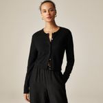 J.Crew  Featherweight 100% cashmere cardigan Black Size Small NWT Quiet Luxury Photo 1