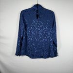 Alexandria Womens Blouse Top Blue Long Sleeve Mock Neck Size 10 Photo 1