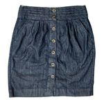 Pilcro and the Letterpress  Blue Dark Wash Mini Button Front Jean Denim Skirt 6 Photo 0
