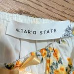 Altar'd State 🆕 Altar'd‎ State Top Large L Yellow Floral Puff Sleeve Crop Shirt Boho Hippie Photo 3