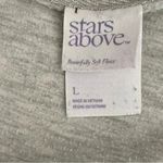 Stars Above  Soft Fleece Gray Heathered Crewneck Pullover Long Sleeves Top SZ L Photo 6