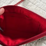 Brighton red leather Love bling studded boho rare wristlet pouch zippered small​ Photo 9