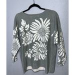 Sioni Floral Sweater Women's Size M Sage Green Blouse Dolman Sleeves Size M Photo 7