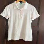 United Colors Of Benetton Y2K Vintage | Pink Piping Trim White Polo Shirt Medium Photo 0