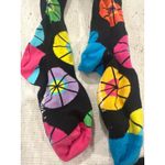 Little Mis Matched Womens Knee High Socks Women Rainbow Stripe Flower Print boho Black Photo 2